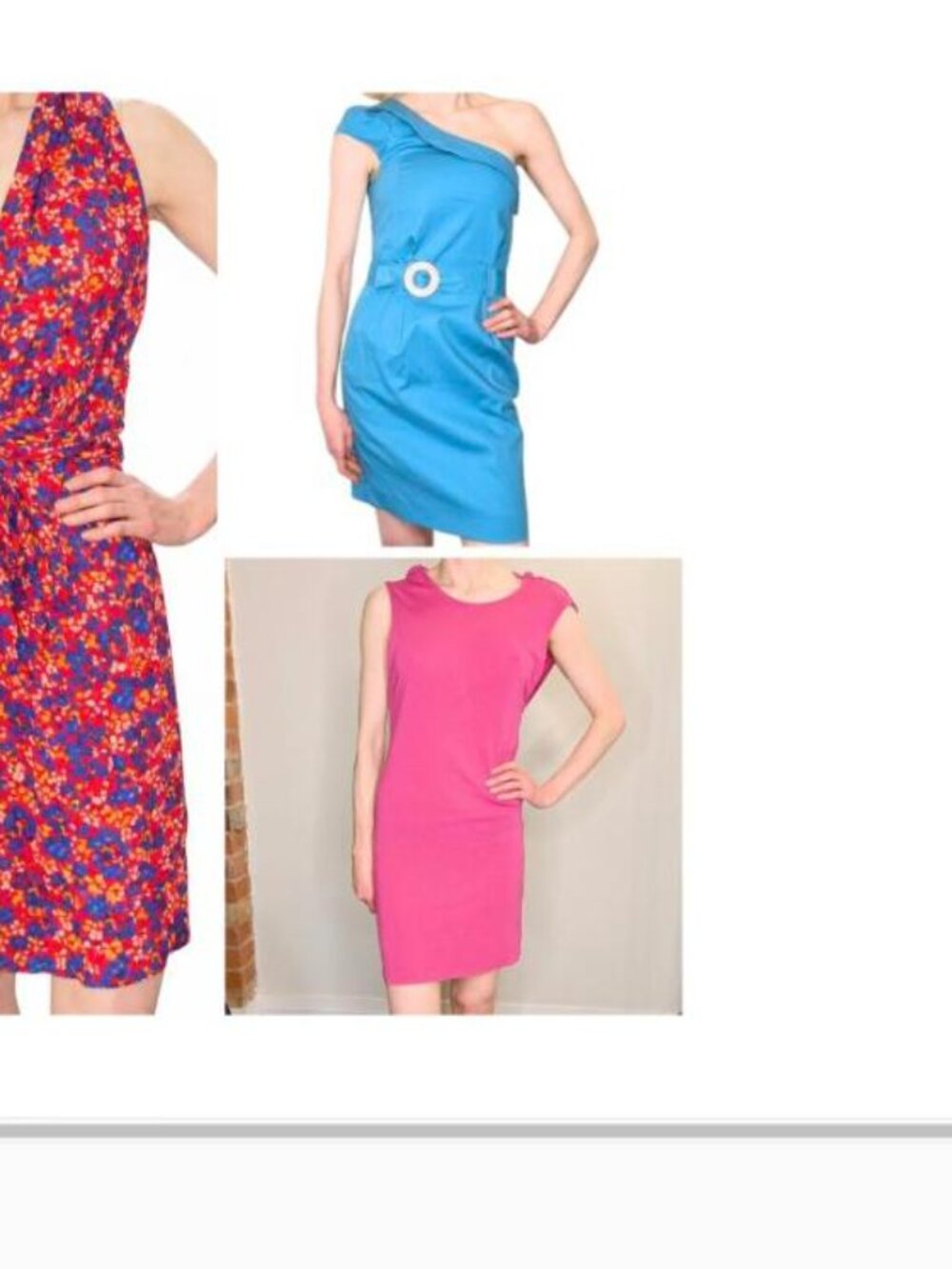 French Connection 3-Dress Bundle Size 0 Red Floral Teal Pink Mini